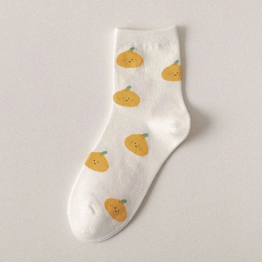 גרביים עם איורים כתומים